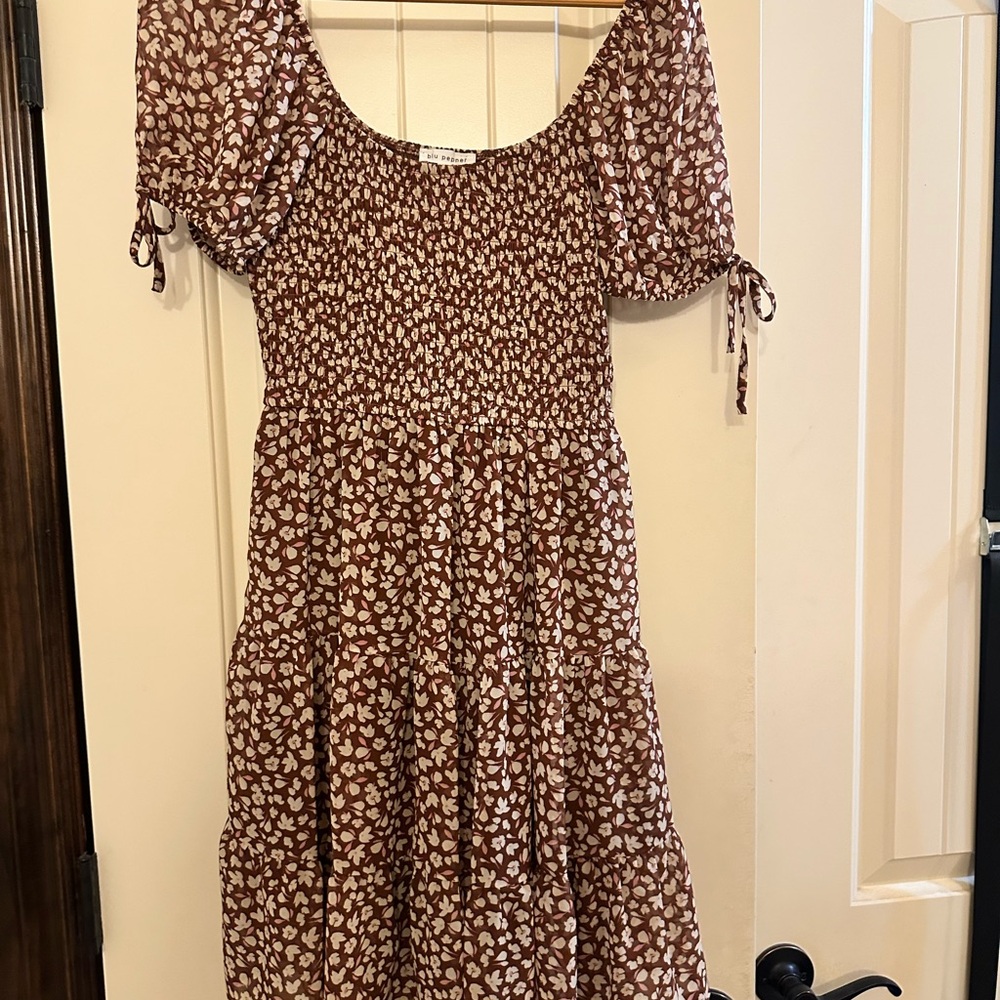 Blu Pepper Chocolate Textured Dress